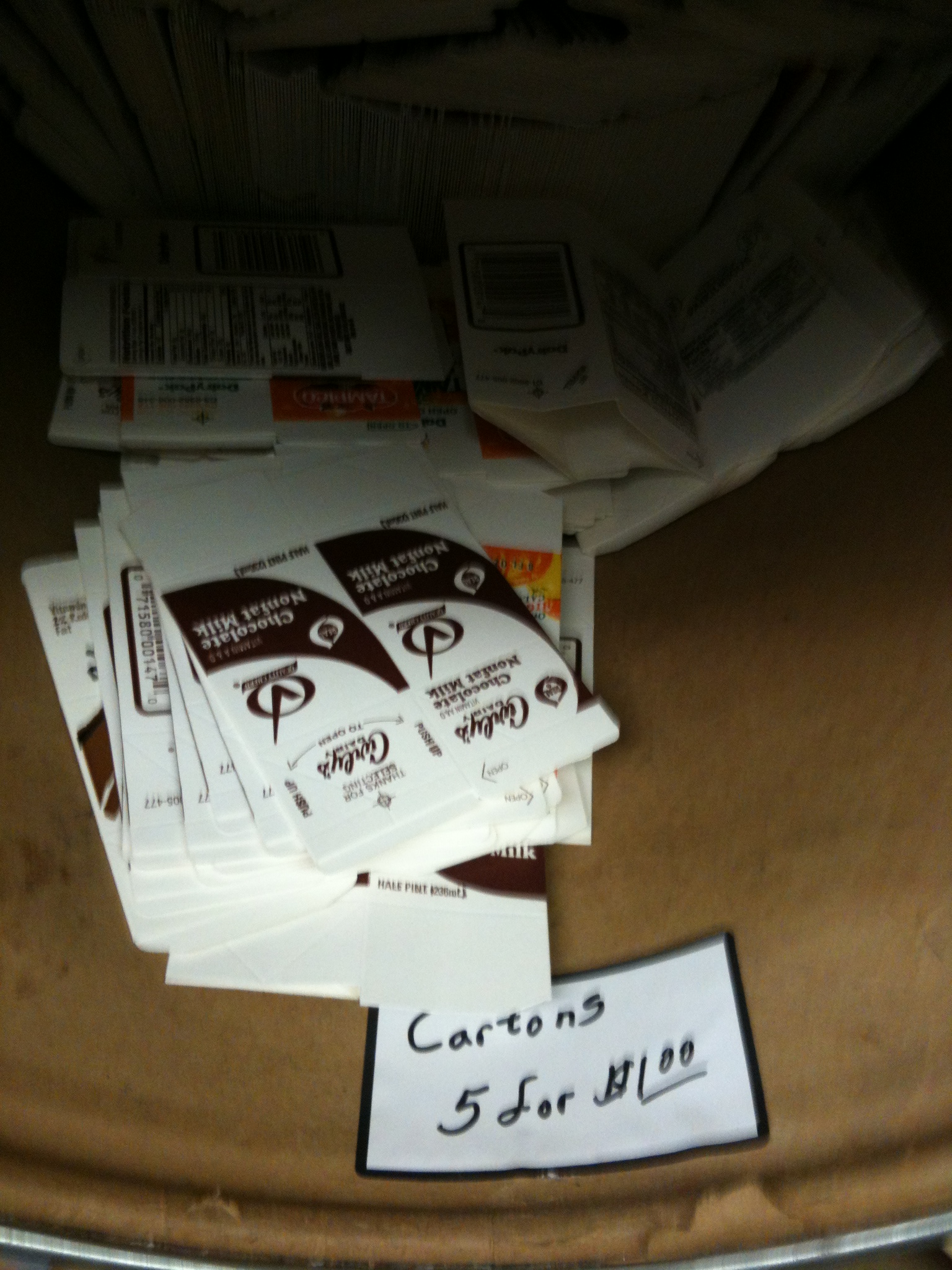 Flattened Milk Cartons Flattened Milk Cartons